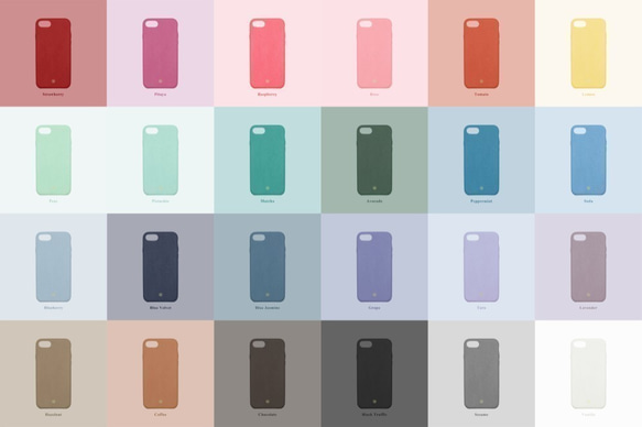 客製化多色真皮小羊皮系列馬卡龍夢幻色彩藍色iPhone手機殼 第3張的照片