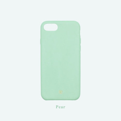 客製化多色真皮小羊皮系列馬卡龍夢幻色彩粉綠色iPhone手機殼 第1張的照片