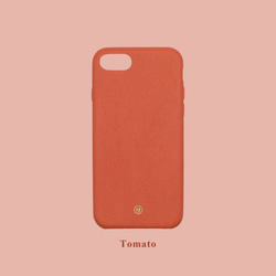 客製化多色真皮山羊皮系列馬卡龍夢幻色彩24色橙紅色橘色iPhone手機殼 第1張的照片