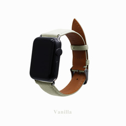 多色真皮革山羊皮系列馬卡龍夢幻白色蘋果手錶Apple Watch錶帶 第2張的照片