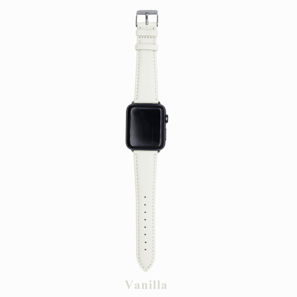 多色真皮革山羊皮系列馬卡龍夢幻白色蘋果手錶Apple Watch錶帶 第3張的照片