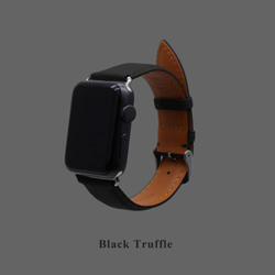 多色真皮革山羊皮系列馬卡龍夢幻黑色蘋果手錶Apple Watch錶帶 第2張的照片