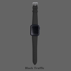 多色真皮革山羊皮系列馬卡龍夢幻黑色蘋果手錶Apple Watch錶帶 第3張的照片