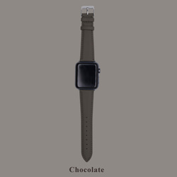 多色真皮革山羊皮系列馬卡龍夢幻巧克力咖啡色蘋果手錶Apple Watch錶帶 第3張的照片