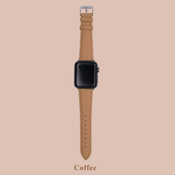 多色真皮革山羊皮系列馬卡龍夢幻咖啡色蘋果手錶Apple Watch錶帶 第3張的照片