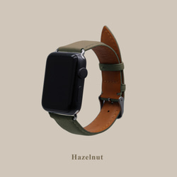 多色真皮革山羊皮系列馬卡龍夢幻榛子駝色蘋果手錶Apple Watch錶帶 第2張的照片