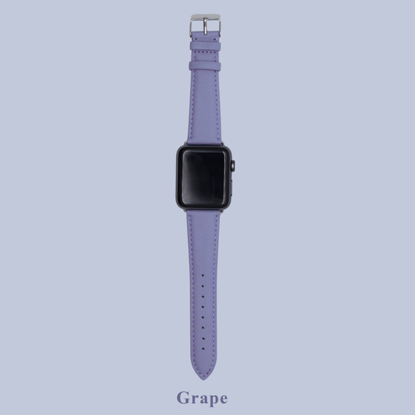 多色真皮革山羊皮系列馬卡龍夢幻紫色蘋果手錶Apple Watch錶帶 第3張的照片