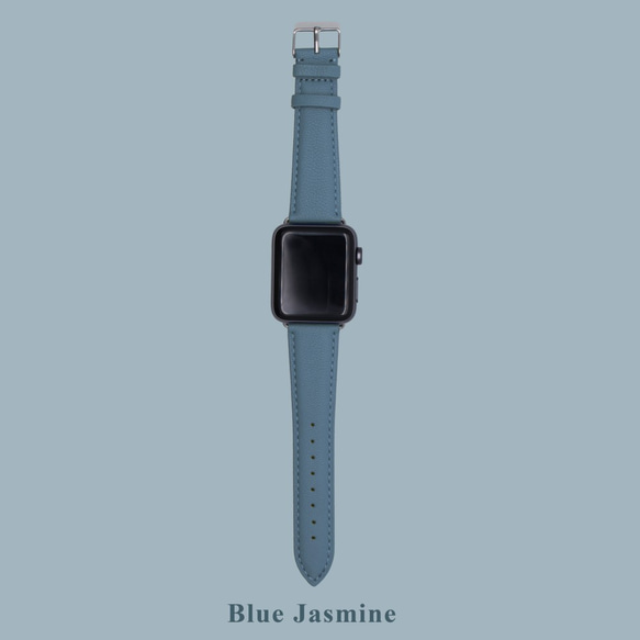 マルチカラーリアルレザーゴートスキンシリーズマカロンドリームグレーブルーApple Watch Apple Watchストラップ 3枚目の画像