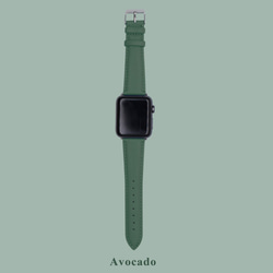 多色真皮革山羊皮系列馬卡龍夢幻墨綠色蘋果手錶Apple Watch錶帶 第3張的照片