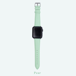 多色真皮革山羊皮系列馬卡龍夢幻粉綠色蘋果手錶Apple Watch錶帶 第3張的照片
