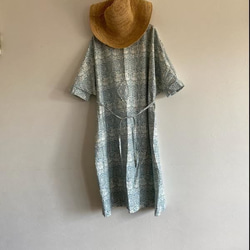 エアリーコット　リバティ　カペル　ブルー　　ワンピース ee0861f1bfb71aa39a011820c3d6a0