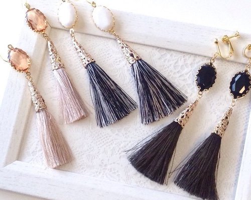 タッセルピアス イヤリング ピアス（フック・チェーン） Rikaro 通販