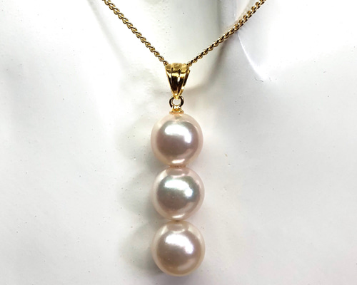 a83 超美品　鑑定済み　本真珠　パール　3連ネックレス 楽天市場】3連 ホワイトパール ネックレス ボタニカルパーツきらめく