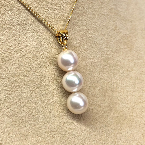 a83 超美品　鑑定済み　本真珠　パール　3連ネックレス 楽天市場】3連 ホワイトパール ネックレス ボタニカルパーツきらめく