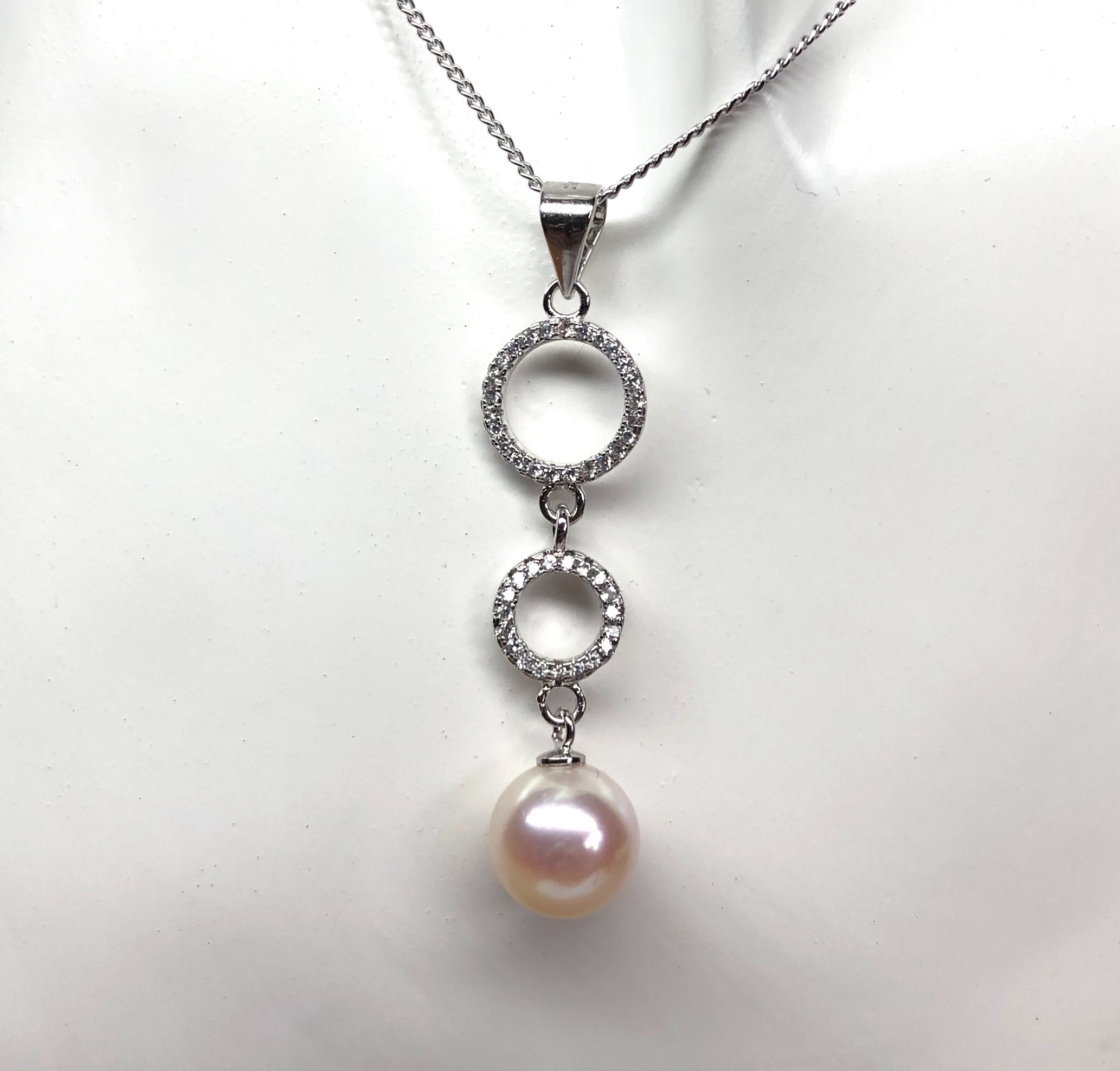 【SV925】デザイン 一粒 ネックレス（9mm・アコヤ本真珠）