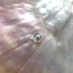 【14kgf】スルーネックレス（7.5mm・アコヤ真珠）※刻印あり 5枚目の画像