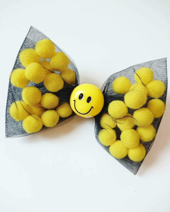 ボンボン赤ちゃんキャンディーボール手作りヘアピン_笑顔笑顔 2枚目の画像