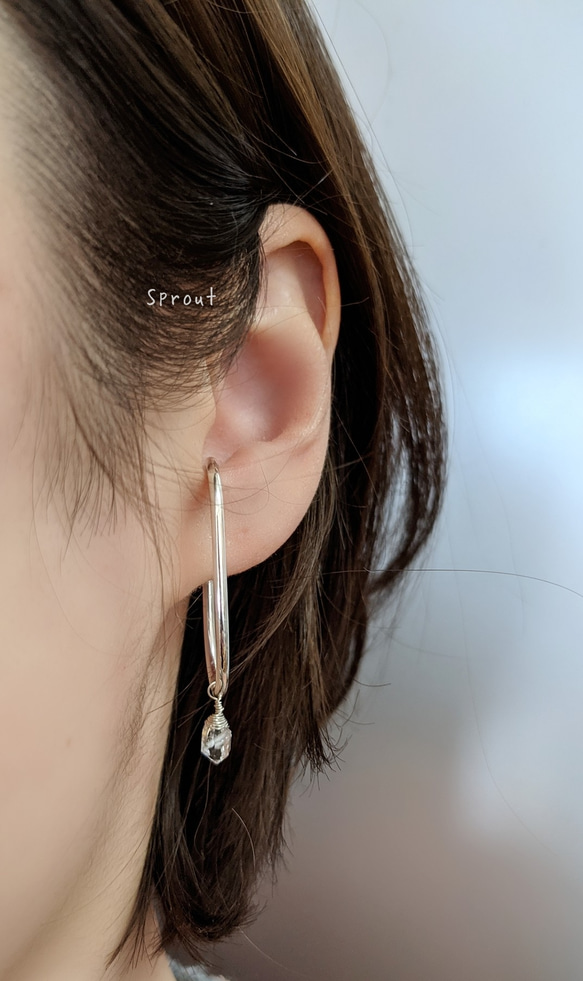 ハーキマーダイヤモンドのイヤーカフ　(両耳) 3枚目の画像