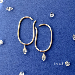 ハーキマーダイヤモンドのイヤーカフ　(両耳) 5枚目の画像