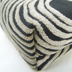 ふっくらモケットのグレージュ・サークル模様がお洒落なコロンとした巾着ポーチ:受注製作です 6枚目の画像