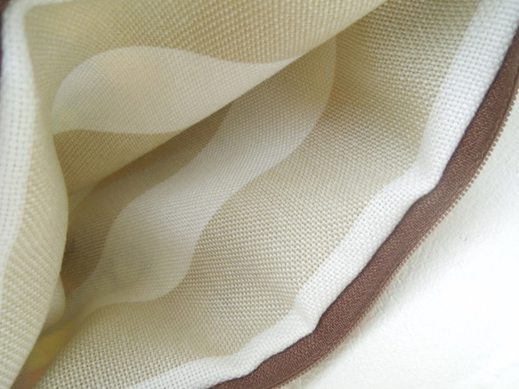 カラフル・ドット☆ふっくら織り模様のフラットポーチ:受注製作です 3枚目の画像