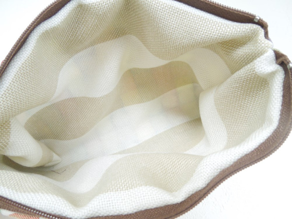 カラフル・ドット☆ふっくら織り模様のフラットポーチ:受注製作です 4枚目の画像