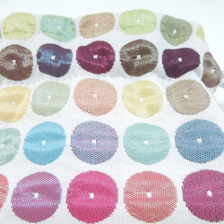 カラフル・ドットのこきんちゃん☆ふっくら織り模様の小さい巾着ポーチ:受注製作です 5枚目の画像