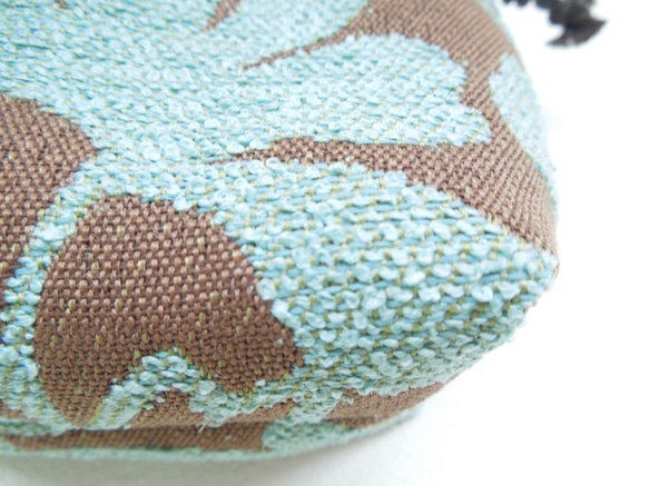 ジャガード織りのこきんちゃん・ふっくら花柄の小さい巾着ポーチ:受注製作です 9枚目の画像