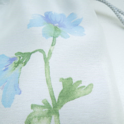 ホンの少しだけのお花柄がオトナっぽい☆シルクタッチな艶のある巾着ポーチ:受注製作です 4枚目の画像