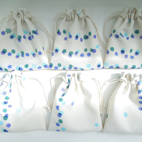 水玉水玉水玉・・・ちいさいドットと色んなモチーフがおしゃれな巾着袋