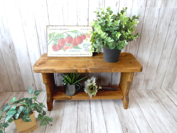 フラワースタンド （チーク色） 2枚目の画像