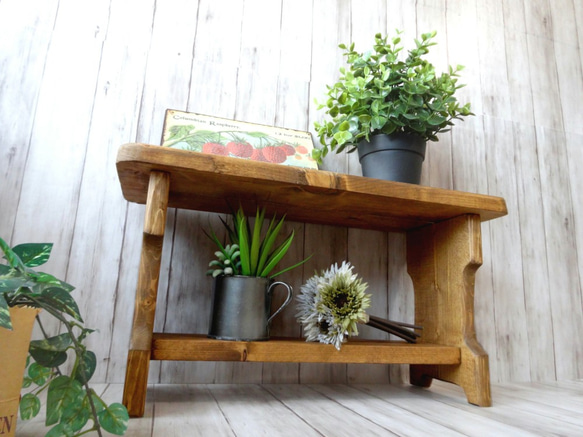 フラワースタンド （チーク色） 4枚目の画像