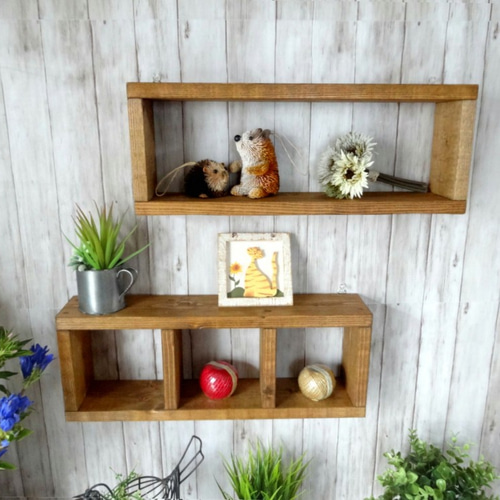 ハンドメイド 文庫本&CDラック 横幅80cm （チーク色） ハンドメイド