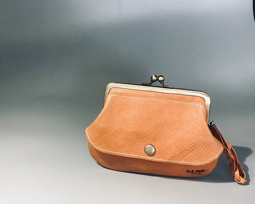 受注制作】馬革で作った秋めいた親子がま口財布 真鍮口金 がま口 Chula