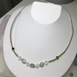 モスアクアマリンのマクラメネックレス ネックレス・ペンダント Mito