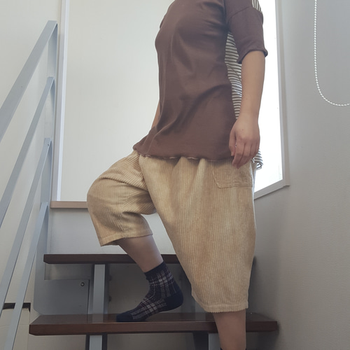 TELA コーヒー染めテーパードパンツ TELA コーヒー染めテーパードパンツ