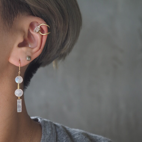 Xanas： moonstone ピアス（フック・チェーン） ORSA 通販