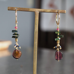 Anahita 〈pierce〉 ：watermelon tourmaline L  hoop 9枚目の画像