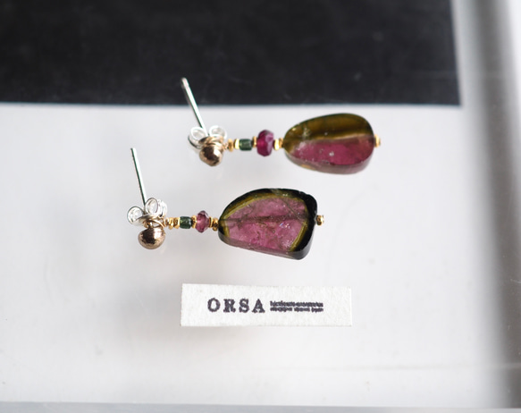 Anahita 〈pierce〉 ：watermelon tourmaline  L 1枚目の画像