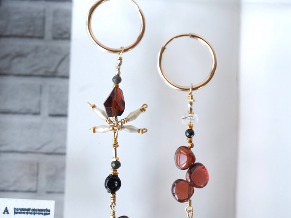 Anahita 〈hoop pierce〉 ： garnet 2枚目の画像