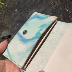 レザー  手染めマーブル模様のカードケース 5枚目の画像