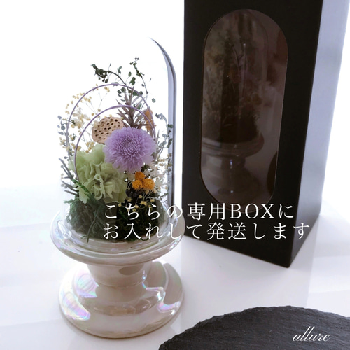 仏花 ガラスドーム ハスの花 ❁.*・゜残1 蓮の花 プリザーブド