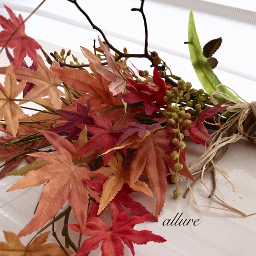 楽天市場】【 秋 飾り 】季節のリース 紅葉 ［ ちりめん 縮緬
