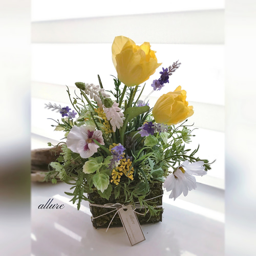 春のアレンジメント ・*:.。❁ 一点物 アーティフィシャルフラワー  