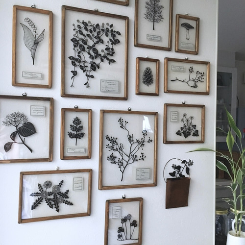 植物標本シリーズ】スズランの切り絵フレーム タペストリー・壁掛け