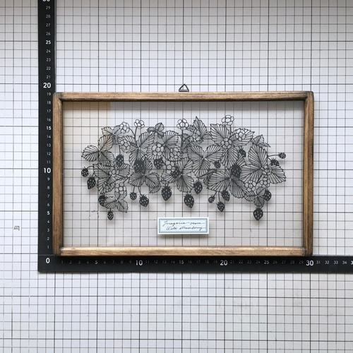 植物標本シリーズ】ノイチゴの切り絵フレーム タペストリー・壁掛け