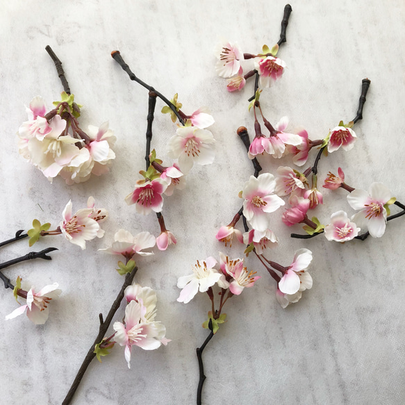 再販！【素材】桜の小枝・フラワーヘッド（アーティフィシャル） 2枚目の画像