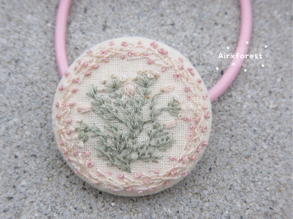 フランスのロマンチックな花と刺繍のヘアタイ/ヘアタイ/ヘアアクセサリー/ジュエリー 3枚目の画像