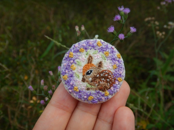 花園小鹿刺繡胸針/別針/小物/配件 第4張的照片