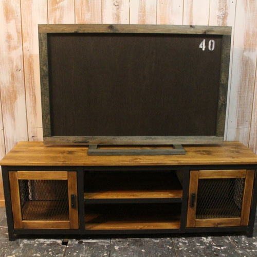 テレビボード　ウッド　アイアン iron×wood アイアン・ウッド メッシュ扉付テレビボード